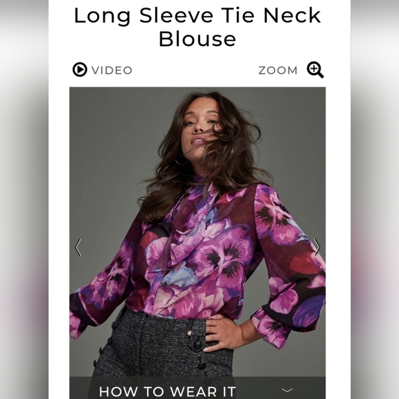 NWT WHBM tie front blouse - Picture 3 of 5